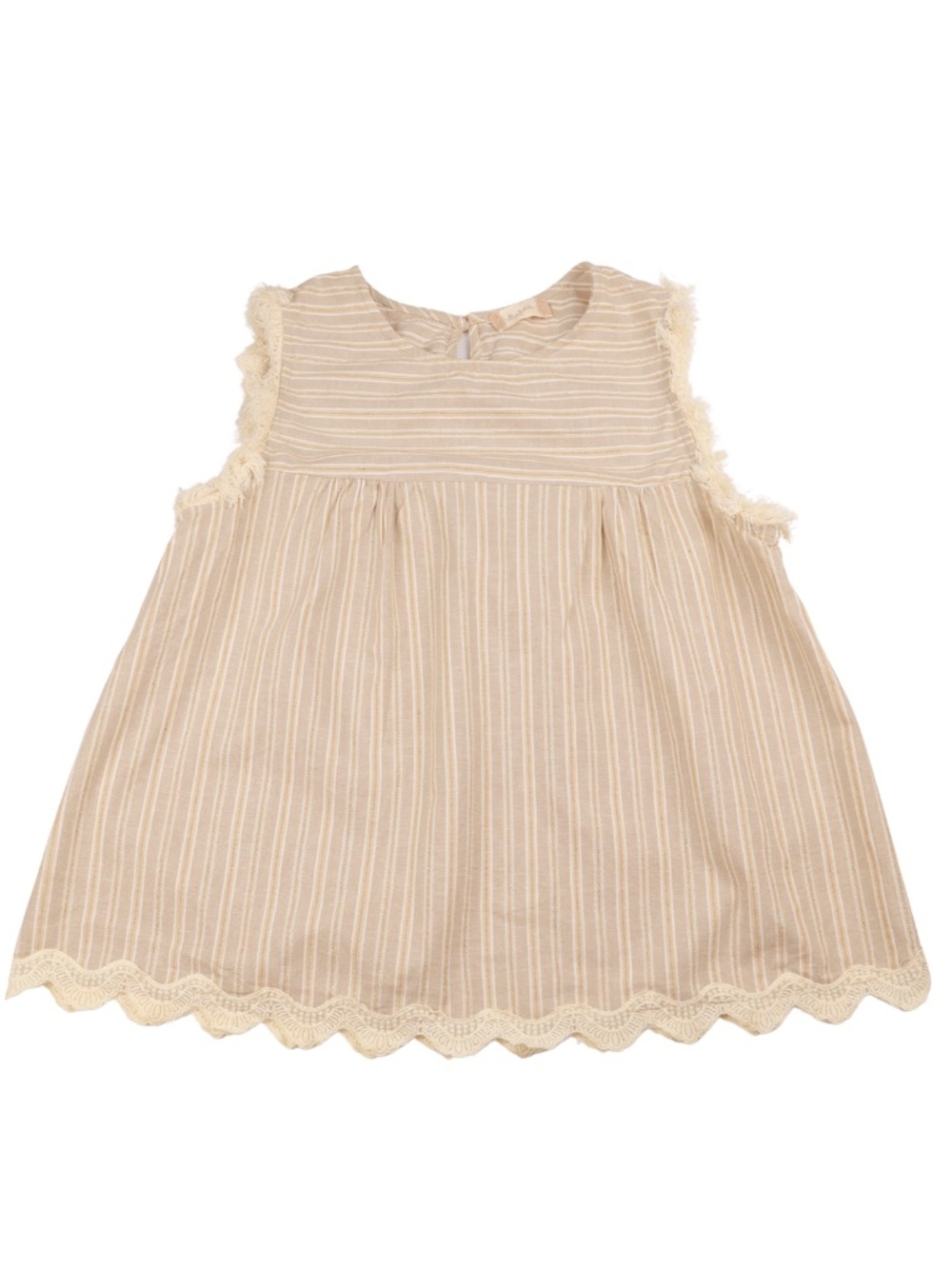 Altar’d State Beige Stripe Fringe Lace Tank Top Large